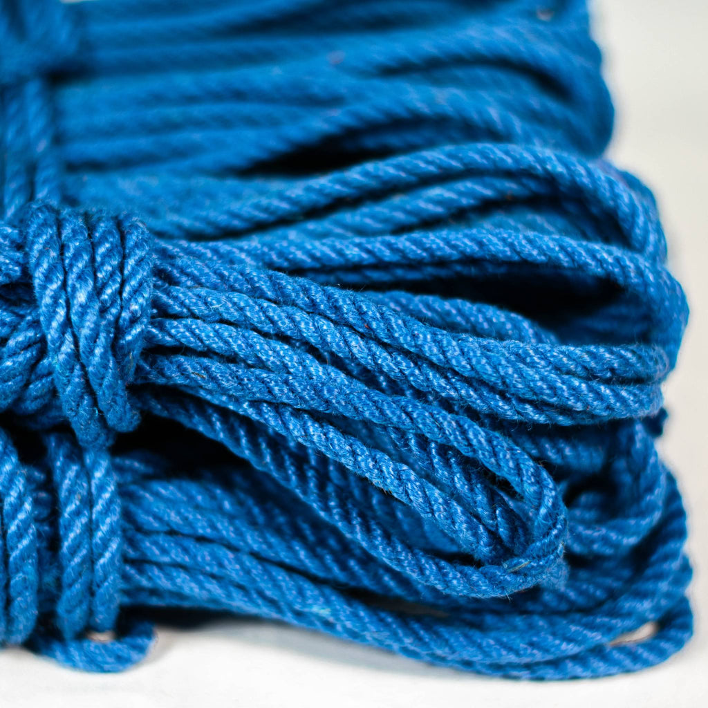 Blue jute rope · 5mm double-ply (treated)