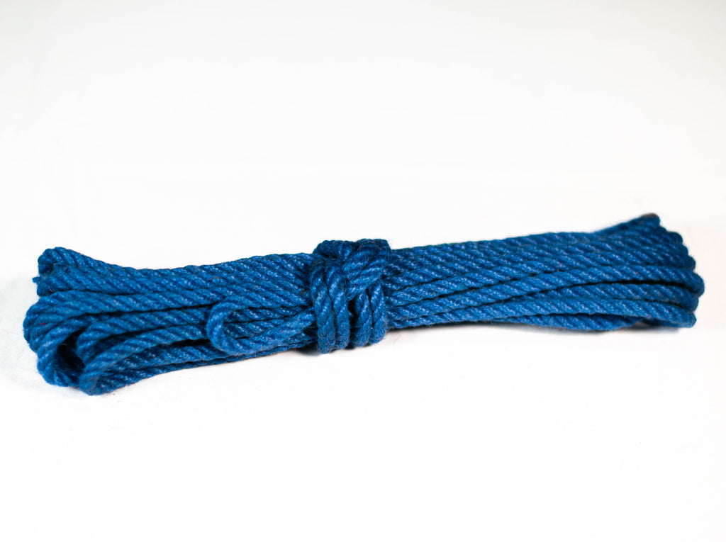 Blue jute rope · 5mm double-ply (treated)
