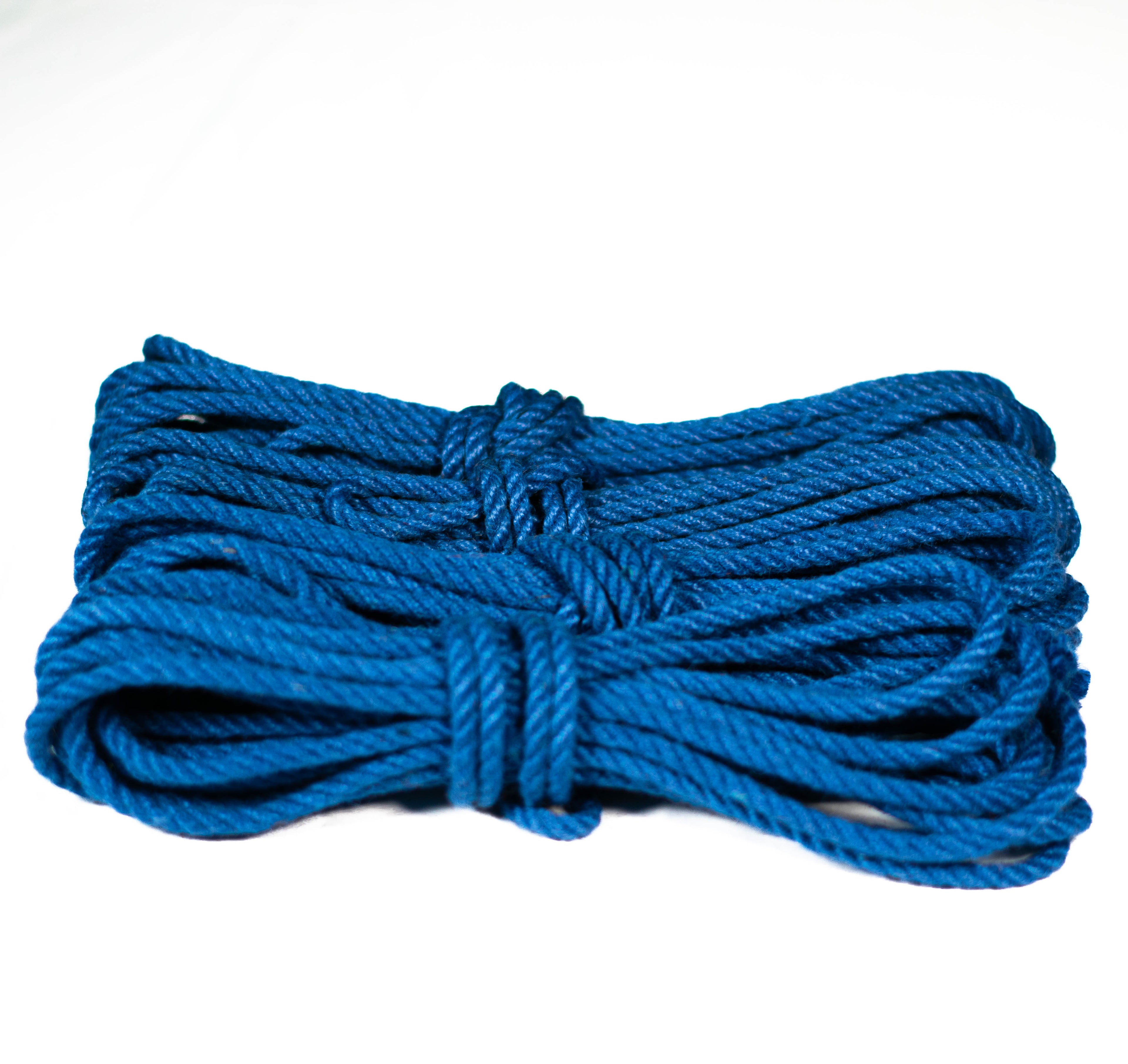 Blue jute rope · 5mm double-ply (treated)