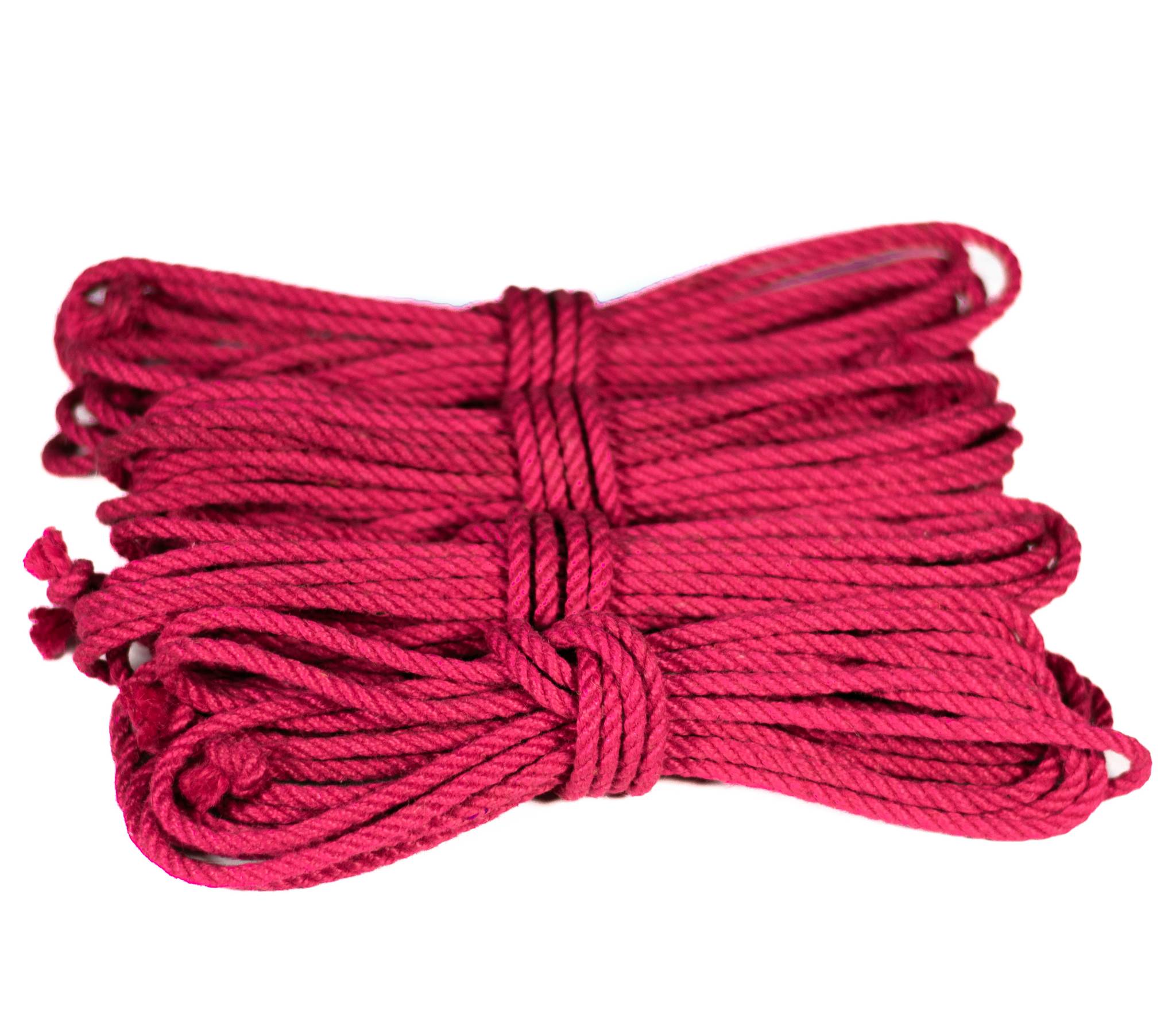 Pink jute rope · 5mm double-ply (treated)